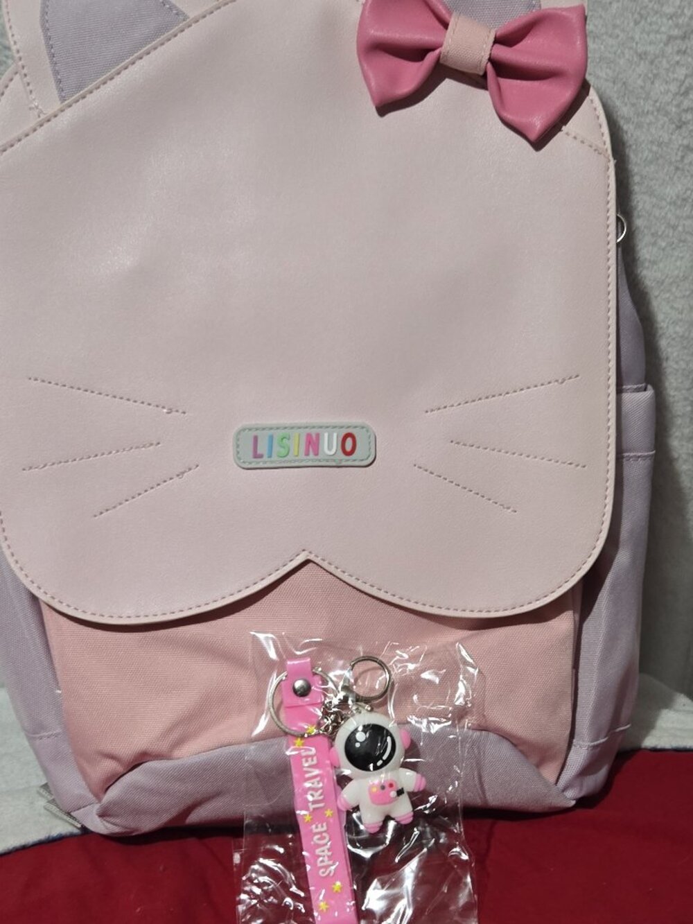 Lisino pink kids cat backpack